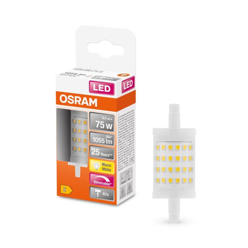 OSRAM LINE R7s LED-Leuchtmittel 78mm warmweiß dimmbar 8,5W wie 75 Watt